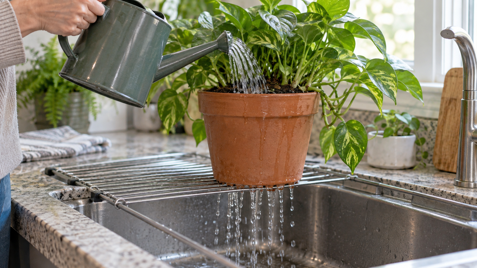 Home and garden details supporting how often should you water indoor plants?