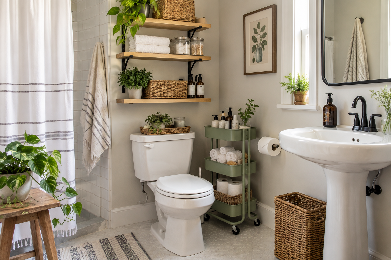 How to Organize a Small Bathroom With Limited Cabinet Space