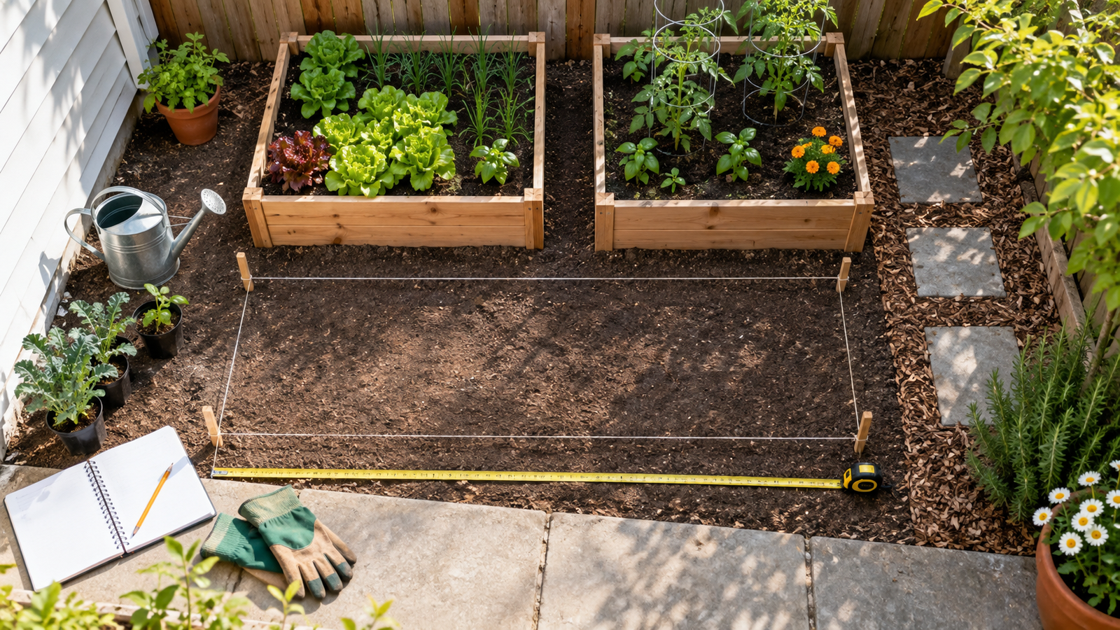 A practical step related to how to start a vegetable garden in a small backyard