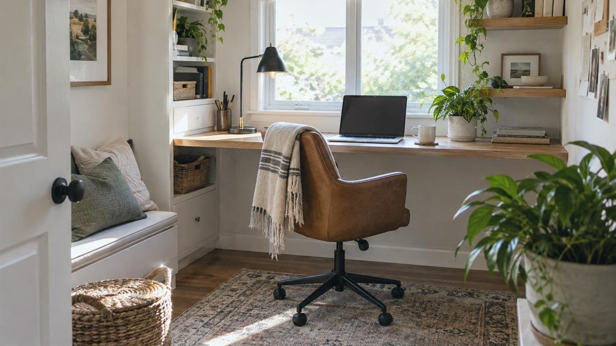 Home and garden details supporting how to create a functional home office in a small space