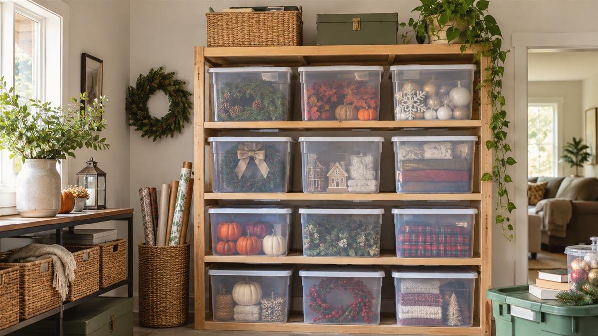 A practical step related to how to store seasonal decorations without taking over the garage